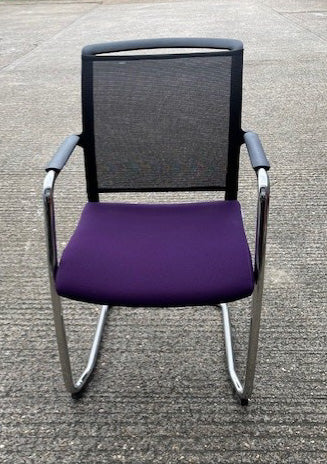 Milani Purple & Black Mesh Back Visitor Chair