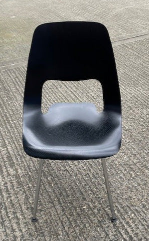 Vitra Jill Black Mesh Wood & Chrome Leg Tube Chair