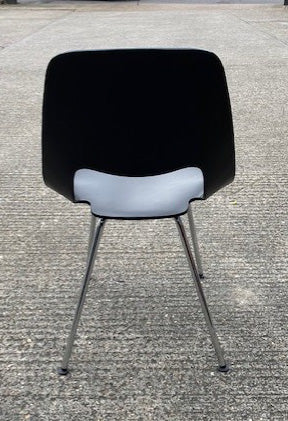 Vitra Jill Black Mesh Wood & Chrome Leg Tube Chair