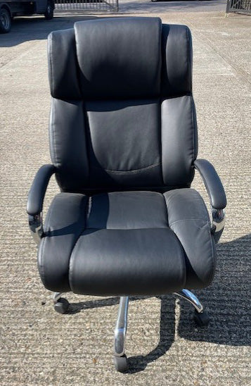 Texas Black Leather Heavy Duty Chair