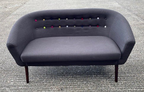 Grey 2 Seater Sofa with Coloured Dots