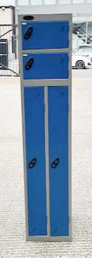 Probe Blue & Grey Lockers with 2 Long and 2 Small Doors