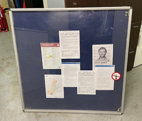 Dark Blue Glazed Singe Door Notice Board 1200 x 1200