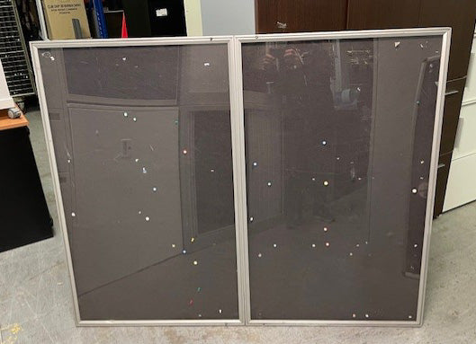 Dark Grey Glazed Double Door Notice Board 1500 x 1200