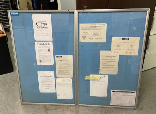 Light Blue Glazed Double Door Notice Board 1500 x 1200