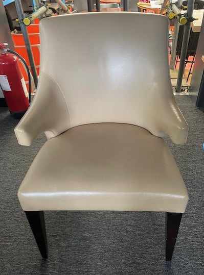 Decca Cream Leather & Wood Feet Tub Chair