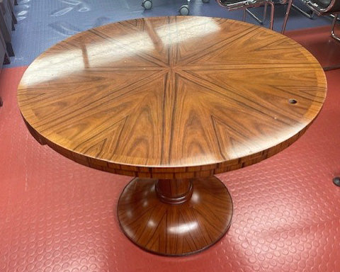Walnut Patterned Round Meeting Table