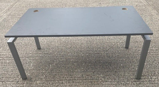 Dark Grey Square Bench Style Leg Desk