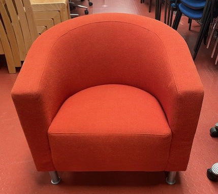 Orange Tub Chair Chrome Legs