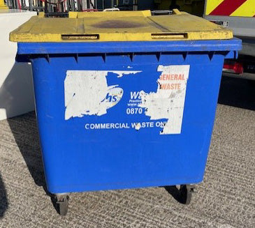 Blue & Yellow Wheelie Bin