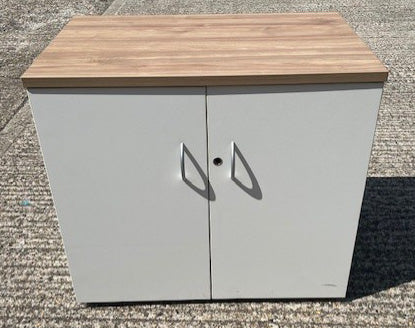 White & Rye Oak Top Wooden 2 Door Storage