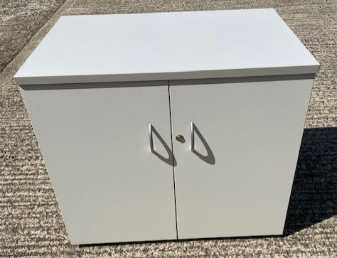 White & Grey Top Wooden 2 Door Storage