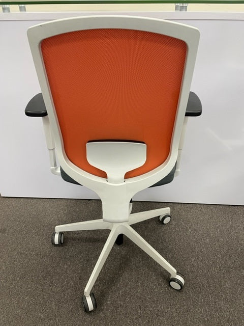 Senator Light Grey & Orange Mesh Back Op Chair