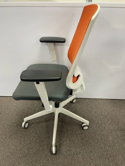 Senator Light Grey & Orange Mesh Back Op Chair