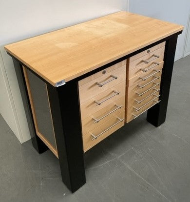 Birdseye Maple Wooden 12 Draw Sideboard