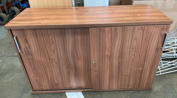 Walnut Wooden 2 Door Sliding Cabinet