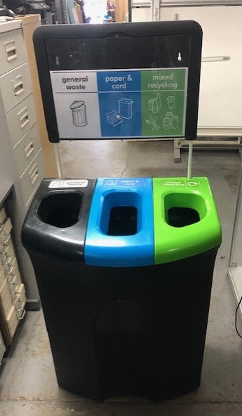 Large Recycle Bin Black Blue Green Tops