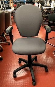 Grey Himpa Round Back Operator Chair With Adjustable Arms