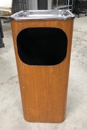 Wooden Bin With Silver Top