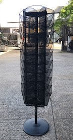 Black Metal Mesh Rotating Leaflet Stand