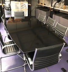 High Gloss Black Wood Boardroom Table