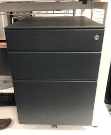 Dark Grey Metal 3 Draw Pedestal