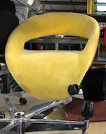 Yellow Upholstered Tub Chair With Chrome Base
