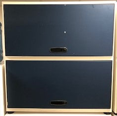 Vitra Double 2 Door Up & Over Storage Unit With Blue Doors