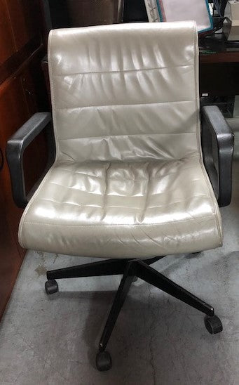 Grey Old Style Leather Executive Chair