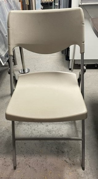 Cream Plastic Folding Chair