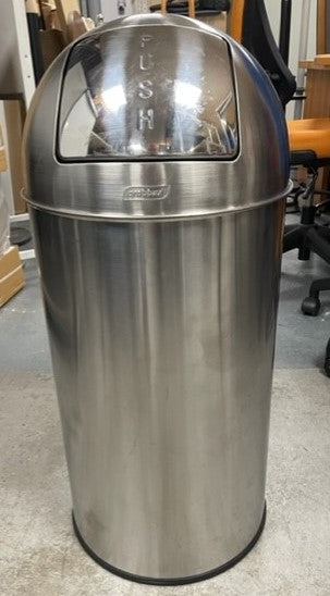 Chrome Push Flip Top Waste Bin