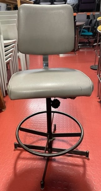 Vinyl Grey Old Style Draughtsman Chair