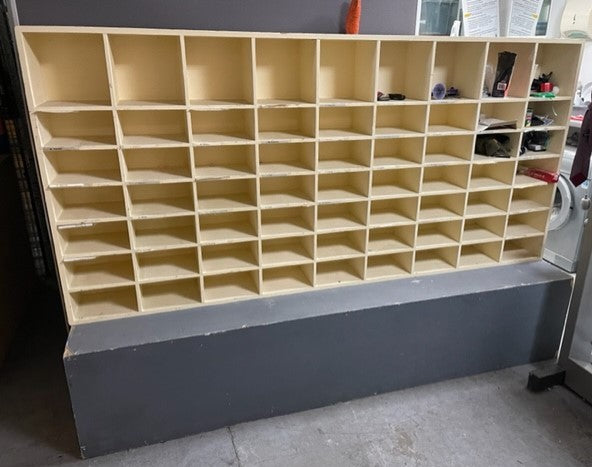 Wooden 63 Draw Pigeon Hole Unit With Grey Base