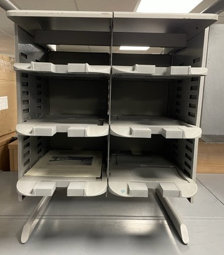 Grey Metal & Plastic 6 Draw Pigeon Hole Unit