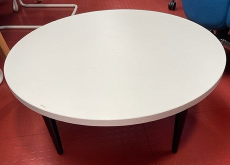 White Round Coffee Table With Black Legs