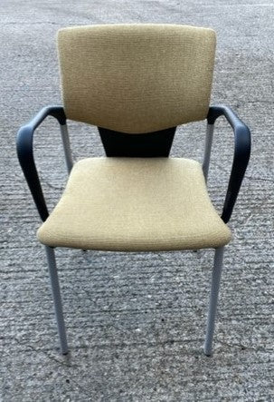 Mustard & Black Arm Frame Stacking Chair