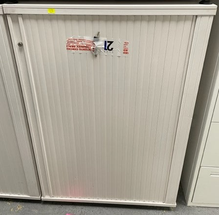 White Single Door Side Closing Tambour