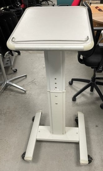 Light Grey Metal Lectern On Wheels