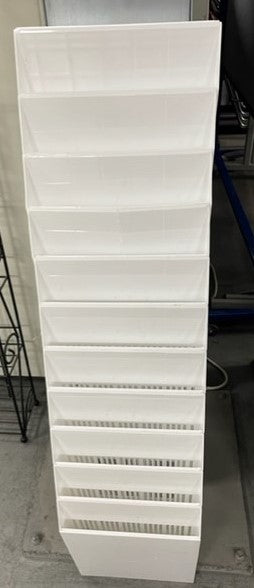 White 10 Compartment Leaflet Holder