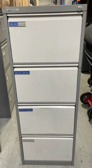 Escoline Light Grey & Grey 4 Draw Filing Cabinet