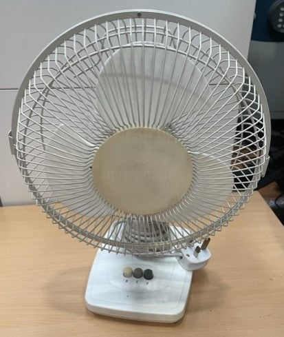 Off White & Cream Small Desk Top Fan