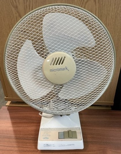 White & Cream Micromark Desk Top Fan