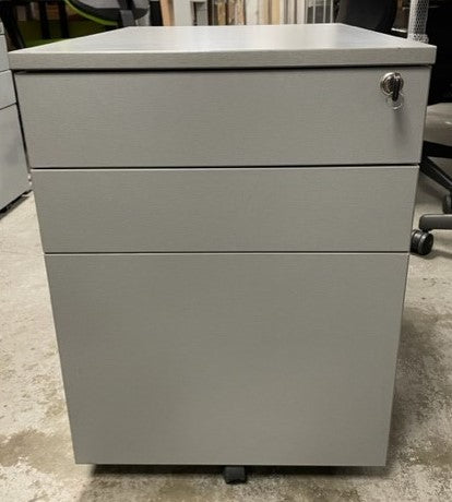Grey Metal 3 Drawer Pedestal