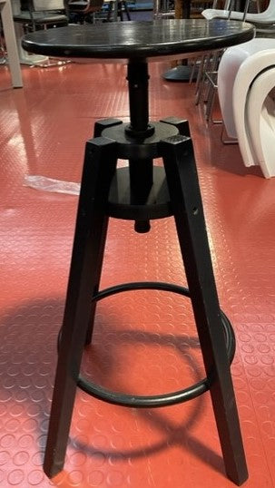 Black Wooden Low Stool