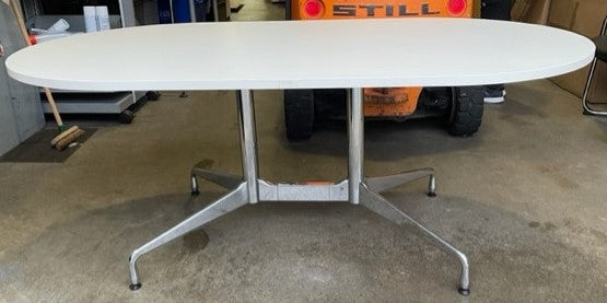 White Oval Vitra Chrome Base Boardroom Table