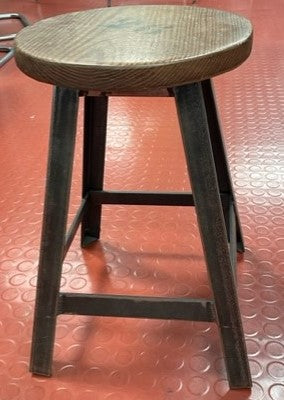 Wooden & Metal Frame Low Stool
