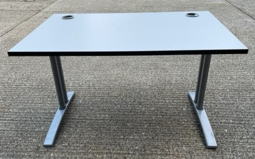 White FT2 with Walnut Edge Desk