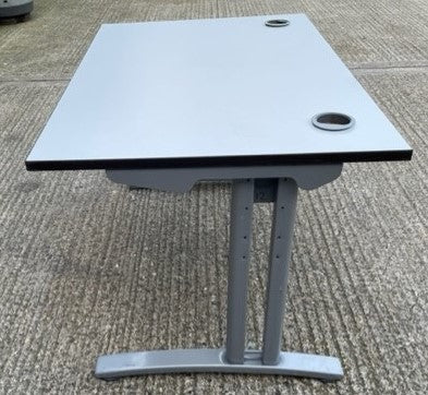 White FT2 with Walnut Edge Desk