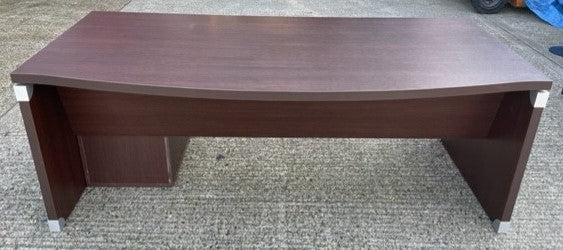 Dark Walnut Executive Bow Fronted Desk