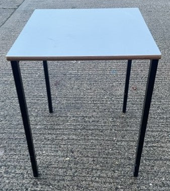 White Top Black Leg Square Stacking Table